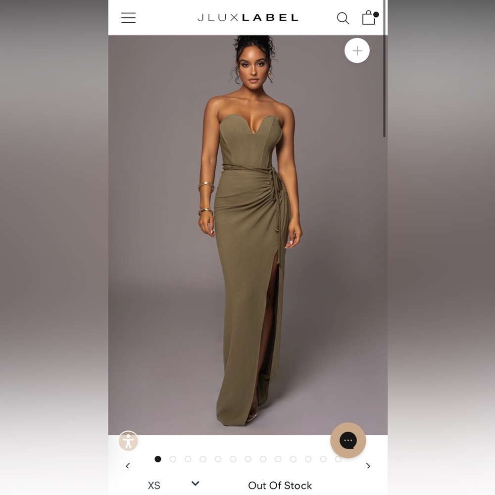 Jlux label olive destination linen skirt set size small